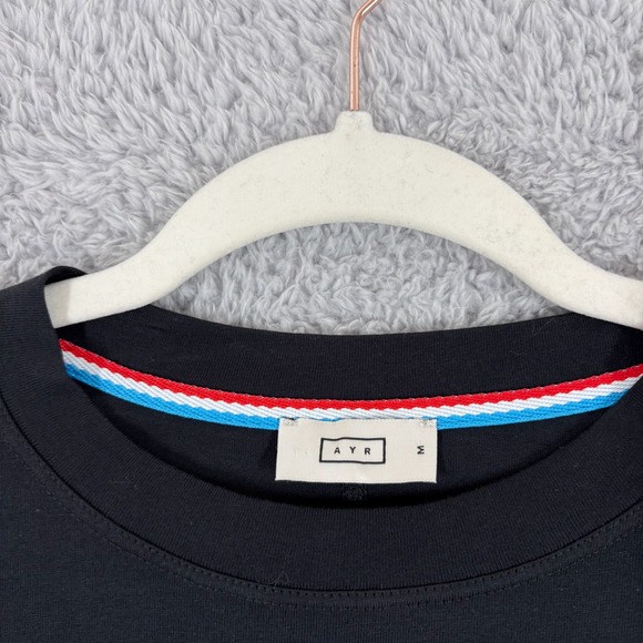 AYR The Slushy 100% Pima Cotton Long Sleeve Relaxed Crop Tee Shirt Size M Black - Picture 5 of 8